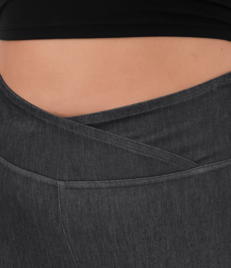 Plus Size Elastic Waist Band Flare Pants DBL Layered main image 1