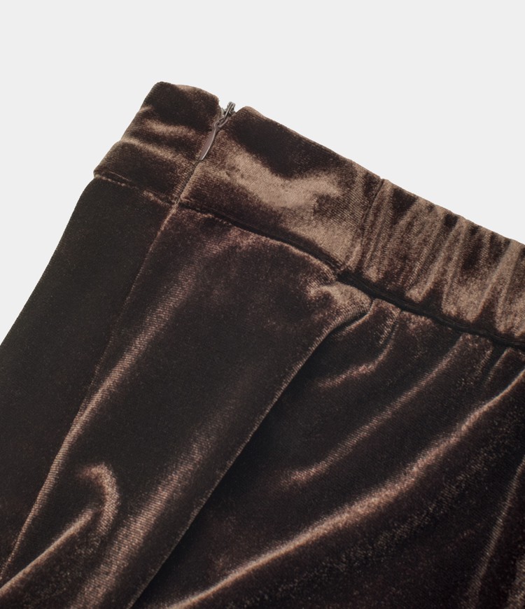 Women's High Waisted Side Zipper Flare Velvet Casual Pants HALARA