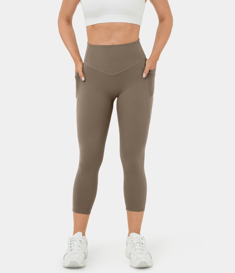 Legging Capri Femme Taille Haute - Détails Dentelle Et œillets - Extensible été, Plage, Yoga - Coupe Confortable Active - 3
