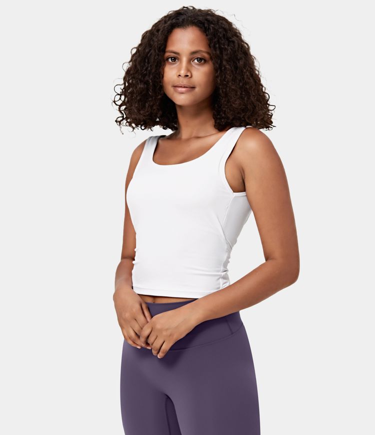Women's U Neck Backless Crossover Barre Ballet Dance Tank Top - HALARA