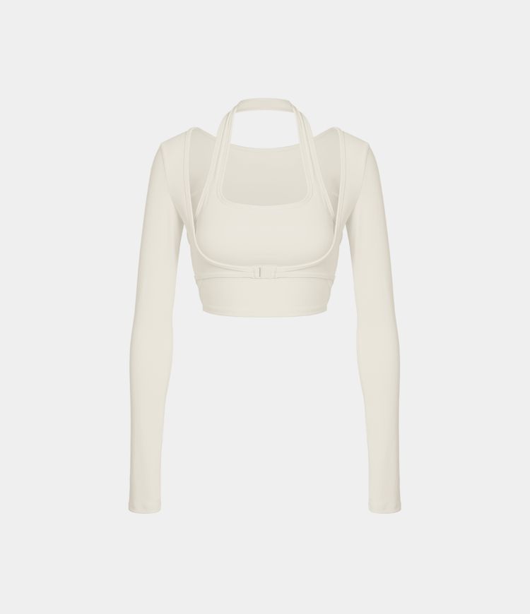 Women’s Cloudful™ Halter Thumb Hole Long Sleeve Cropped 2in1 Sports